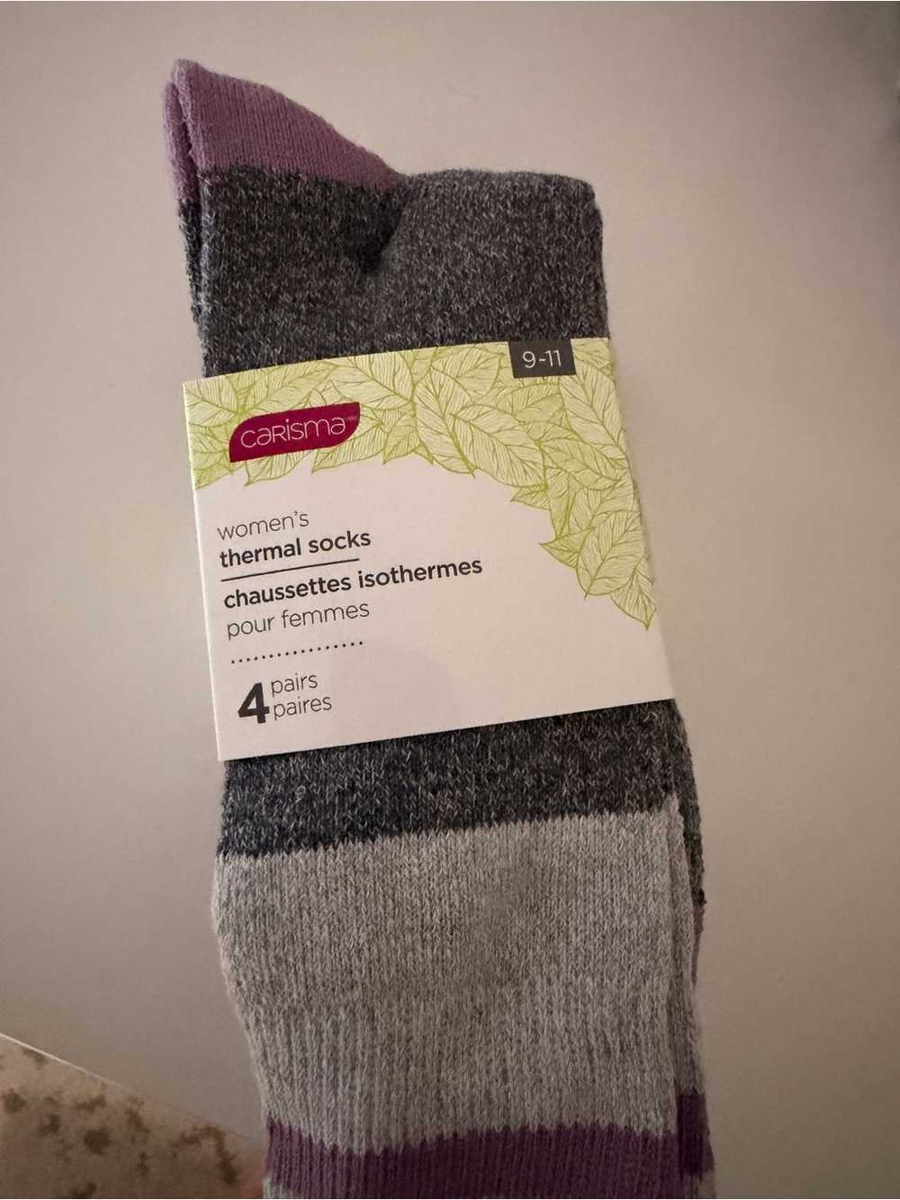 Charisma Women's Thermal Socks - Purple and Gray